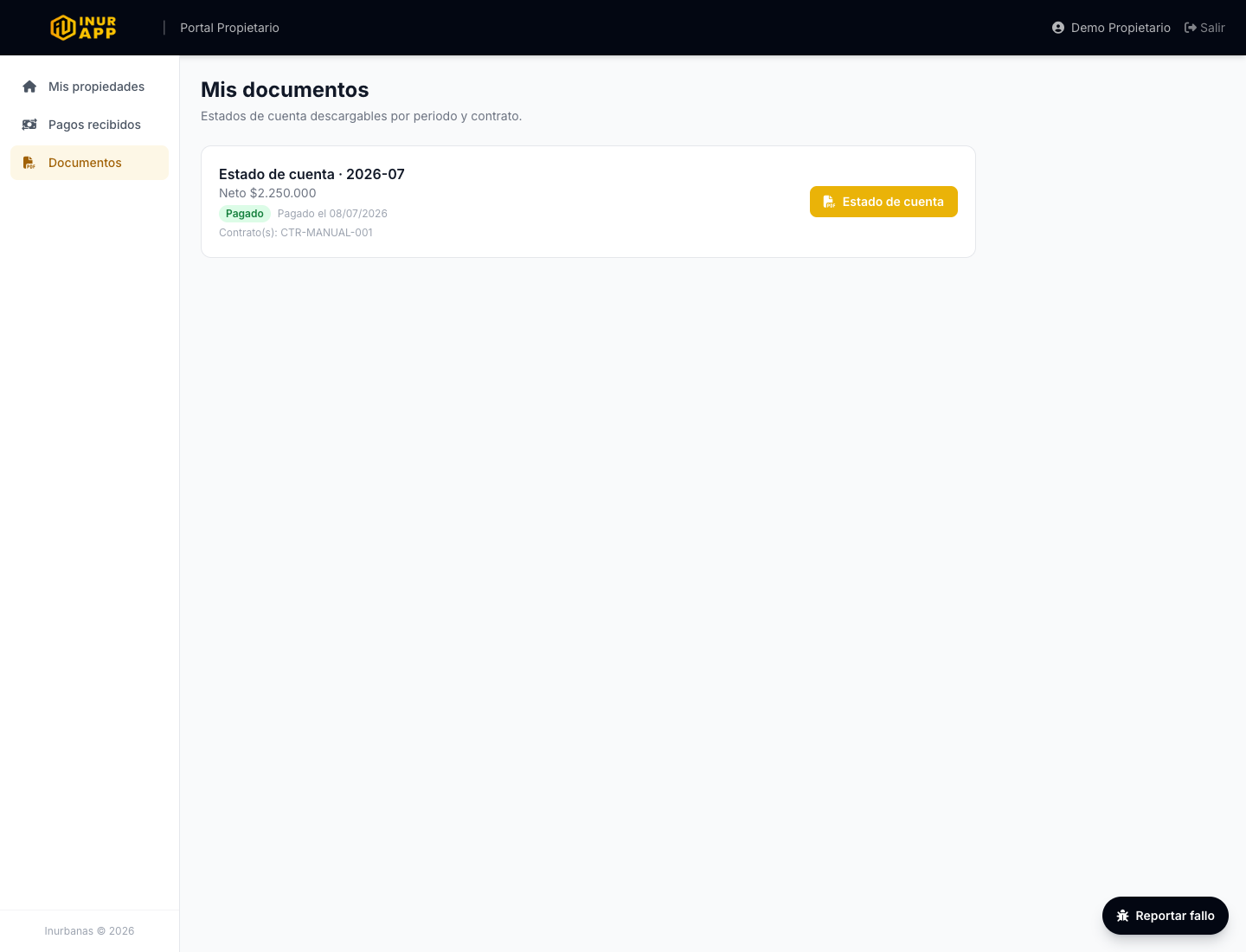 Portal propietario documentos