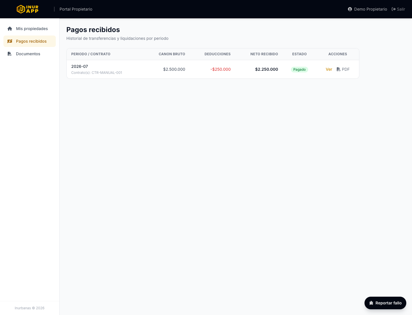 Portal propietario pagos